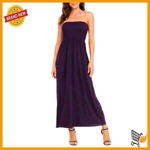 Strapless Maxi Dress Plus Size Smocked Tube Top Beach Coverup Sundress